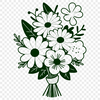 Beautiful Floral Composition A stylized bouquet of flowers in various colors and shapes, suitable for vector art designs.