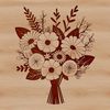 Colorful Flower Bouquet Clip Art A colorful bouquet of flowers with varying shapes and sizes arranged in a traditional style, suitable for floral designs.