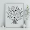Spring Floral Arrangement Clip Art A floral arrangement featuring a mix of spring blooms tied with a ribbon.