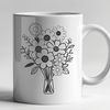Floral Arrangement Clip Art A digital bouquet of flowers arranged in a traditional style.