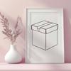 Precise Box Design A graphic representation of a standard-sized rectangular box made up of precise lines.