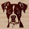 Happy Canine Face Vector Graphic A vector illustration of a happy Boxer dog's head.