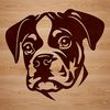 Cutting Machine Design: Boxer Head Illustration A detailed illustration of a Boxer's head, suitable for vector art and cutting machine stencils.