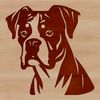 Friendly Boxer Dog Face Illustration A vector illustration of a playful Boxer dog's head, suitable for various uses such as digital design or crafting.