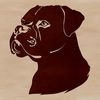 Detailed Head Features Vector Art SVG illustration of a Boxer dog with detailed head features.
