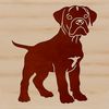 Beautiful Boxer Dog Breed Clip Art Illustrative SVG graphic of a standing Boxer dog breed.
