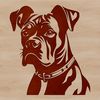 Canine Character Vector Graphic An SVG graphic representation of a Boxer dog breed, ideal for use in digital cutouts or stencils.