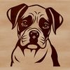 Beautiful Vector Dog Clip Art A detailed illustration of a Boxer's head, suitable for vector design projects.