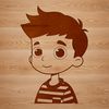 A young boy with a cheerful expression, suitable for children's art projects and personal use.