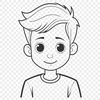 SVG Image of a Child in Simple Background A stylized illustration of a young boy in a neutral background, created using vector graphics.