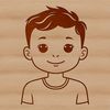 Young Boy Face Vector Graphic A young boy's face with a neutral expression, designed as a vector graphic for various digital and offline uses.