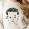 Youthful Figure Design An SVG design featuring a single male figure in a youthful pose.