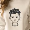 Cheerful Young Face Vector Graphic A young boy's face with a cheerful expression, created as a vector graphic.