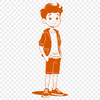 Friendly Young Character A young boy character in vector format, suitable for various design projects.