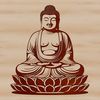 Meditative Buddha SVG Vector Art A digital illustration of a Buddha figure in a meditative pose.