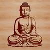 A digital illustration of the Buddha in a serene pose.
