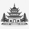 Stylized Temple Design Vector Image A stylized illustration of a traditional Buddhist temple with intricately designed architecture.