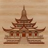 Free Vector Temple Clip Art An ornate design of a Buddhist temple in vector format for use in various applications.