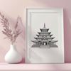 Buddhist Sanctuary Icon A high-resolution vector design of a serene Buddhist temple with ornate details.