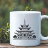 Beautiful Temple Design SVG Image A detailed vector illustration of a traditional Buddhist temple architecture with ornate details.