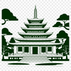 Exotic Asian Architecture Illustration Buddhist temple architecture in a vector format, suitable for various design applications.