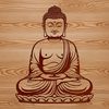 Spiritual Icon in Serene Repose A digital representation of the Buddha in serene meditation pose.
