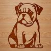 A stylized vector illustration of a sitting bulldog, suitable for various design applications.