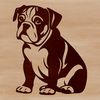 Sitting Bull Terrier Icon A digital illustration of a sitting bulldog.