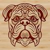 A Cute Bulldog Illustration A detailed illustration of a Bulldog's head with ornate details.