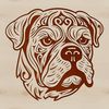 Bulldog Face Design Vector Art A close-up illustration of a bulldog's head, featuring a detailed and ornate design.