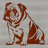 Cute Sitting Bulldog SVG Vector A vector illustration of a sitting bulldog with detailed features.