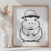 Capybara SVG Graphics Free Download A digital illustration of a South American rodent, the capybara, in its natural habitat.