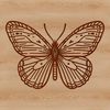 A colorful illustration of a butterfly with intricately detailed wings.