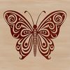 Whimsical Butterfly Vector Image A colorful, ornate illustration of a butterfly with intricate details, suitable for various design applications.