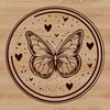 Heart Motif Insect Design A vector design featuring a butterfly with heart motifs, suitable for crafting and design projects.