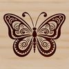 A colorful, ornate butterfly design suitable for various applications including gardening and crafts.