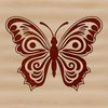 A delicate ornate butterfly design for vector art and craft projects.