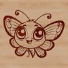 A colorful illustration of a butterfly with intricate details, suitable for vector graphics and design projects.