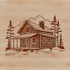 Simple Cabin SVG Design Template A simple cabin illustration designed as vector art for cutting machines and laser cutters.