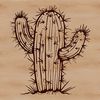A vector graphic representation of a cactus, ideal for use in digital designs and projects.