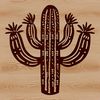 An ornamental depiction of a cactus, ideal for use in digital crafting projects such as Procreate or Photoshop designs.