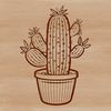 Desert Bloom Cactus Vector A digital representation of a desert-dwelling cactus, ideal for gardening and nature-inspired projects.