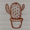 Geometric Cactus Illustration A minimalist design of a cactus with bold lines and geometric shape.