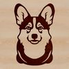Fluffy Welsh Corgi Illustration A vector illustration of a small, fluffy Welsh Corgi with a distinctive head shape.