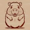 Large Water Rats SVG Graphic Design A large rodent native to South America, illustrated in vector format for graphic design.