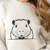 Close-up Capybara Portrait A vector graphic design featuring a close-up view of a rodent's face, specifically a South American capybara.