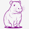 Semi-Aquatic Animal Vector Art Large semi-aquatic rodent from South America, depicted in a detailed vector illustration.