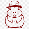 South American Wildlife SVG Design Illustrative representation of a capybara, a large rodent native to South America.