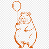 Capybara Illustration with Textured Fur Close-up illustration of a capybara's face with detailed fur texture.