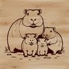 A vector graphic representation of a capybara, an animal native to the grasslands and wetlands of Central and South America.